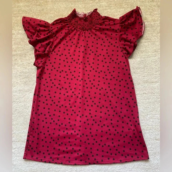 NY Collection Blouse Burgundy Red Top Size M Carreer Workwear Office Church - Picture 1 of 9